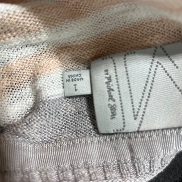 Michael Stars Lightweight Knit Seater white/gray/peach Stripes Size 1 - Picture 10 of 10